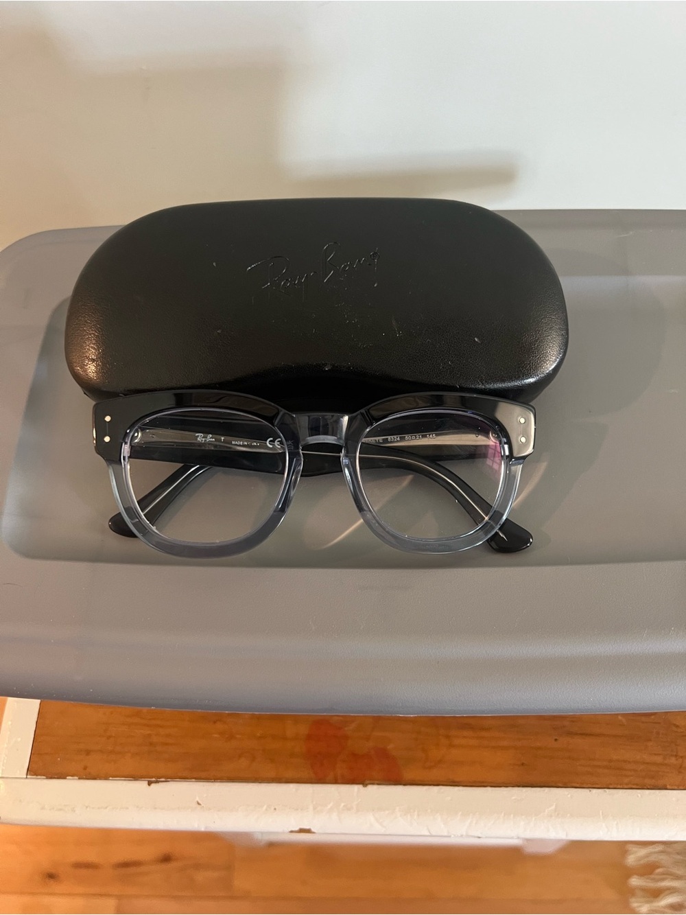 Ray-Ban Mega Hawkeye Optics Polished Blue on Transparent Blue